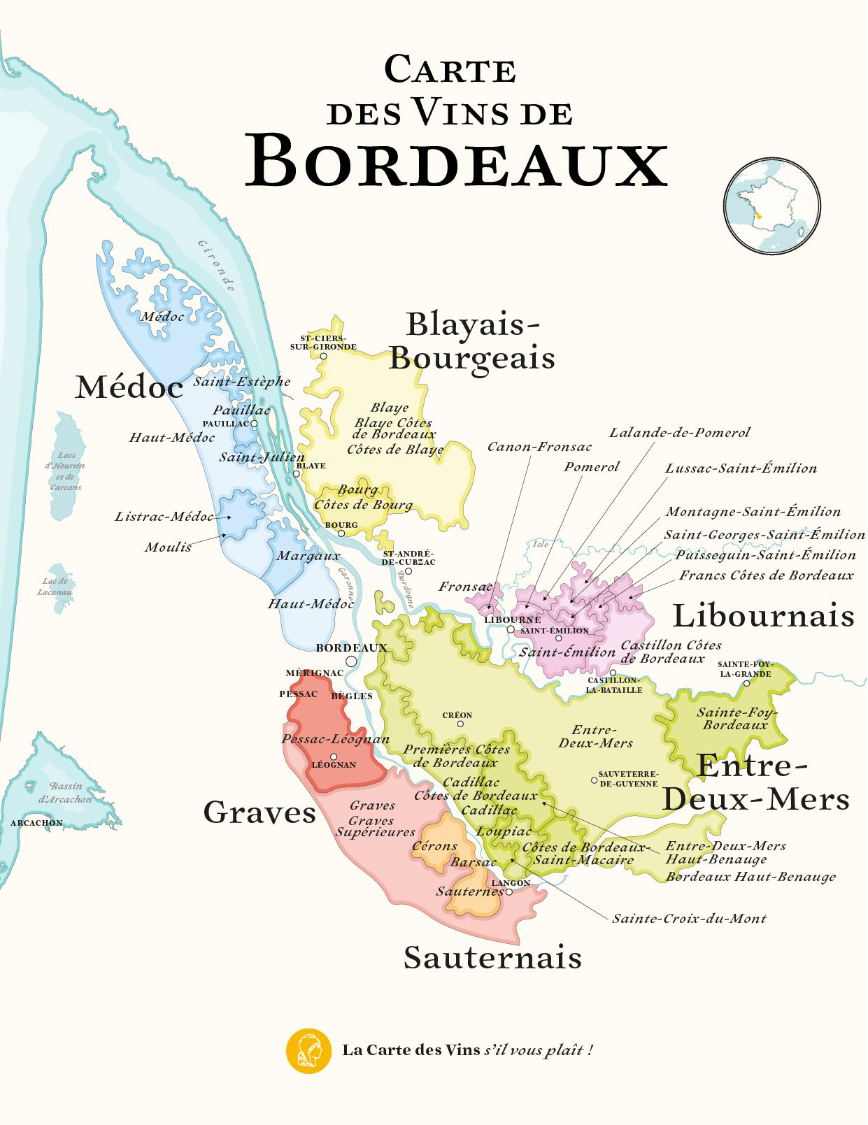 Carte des Vins de Bordeaux